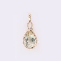 4.10 Ct Pear Mixed Cut Natural Sunstone 14K Gold Pendant