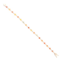 4.47 Ct Oval Multi Sapphire 14K Gold Bracelet