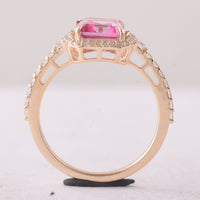3.49 Ct Octagon Pink Topaz 9K Gold Ring