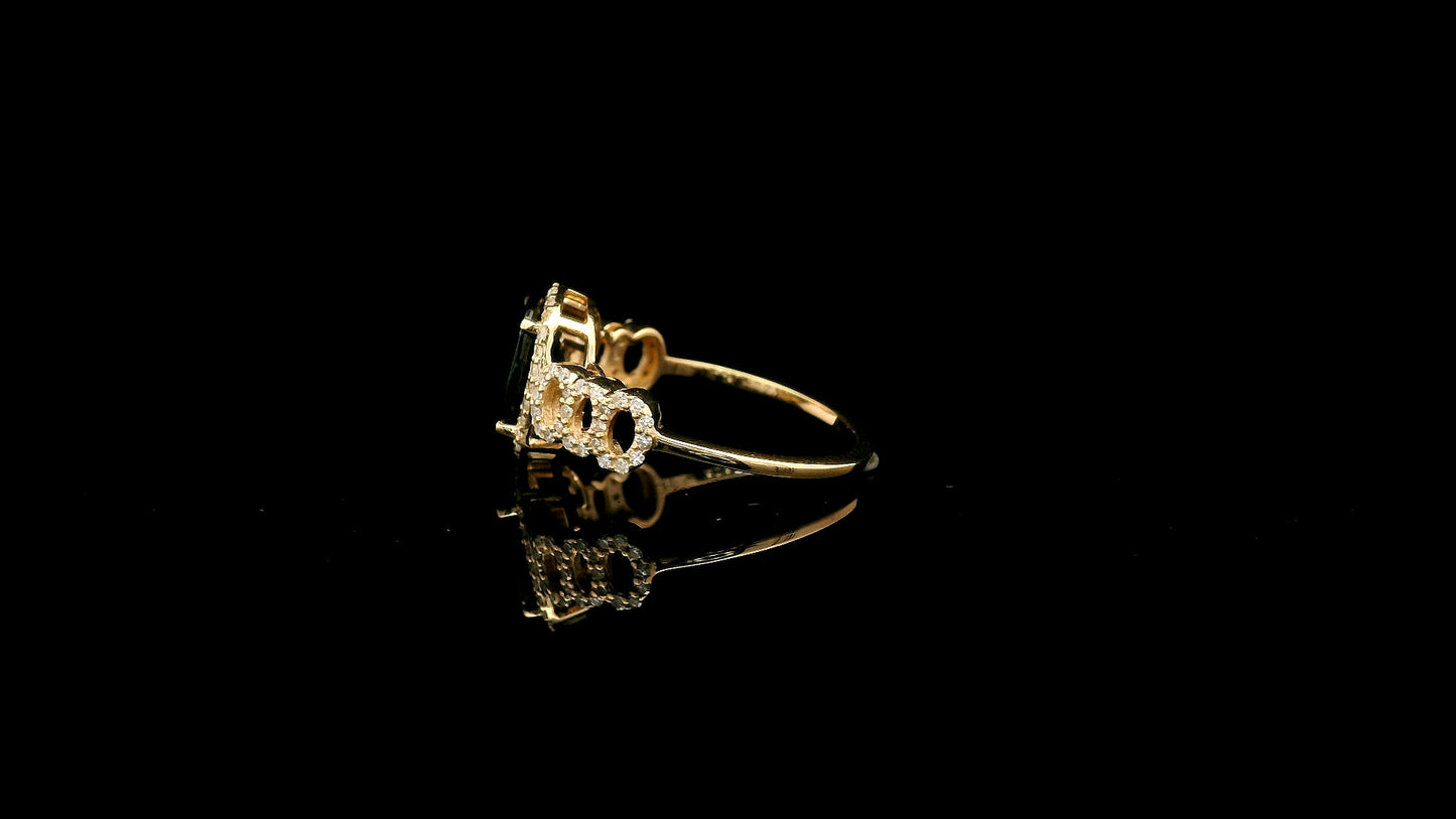 2.19 Ct Oval Natural Sapphire 14K Gold Ring