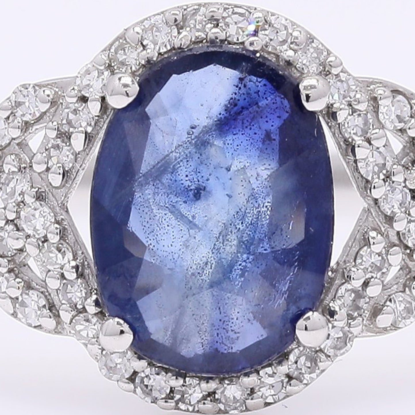 1.38 Ct Oval Mixed Cut Natural Sapphire 950 Platinum Ring