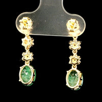 3.03 Ct Oval Emerald 14K Gold Earrings