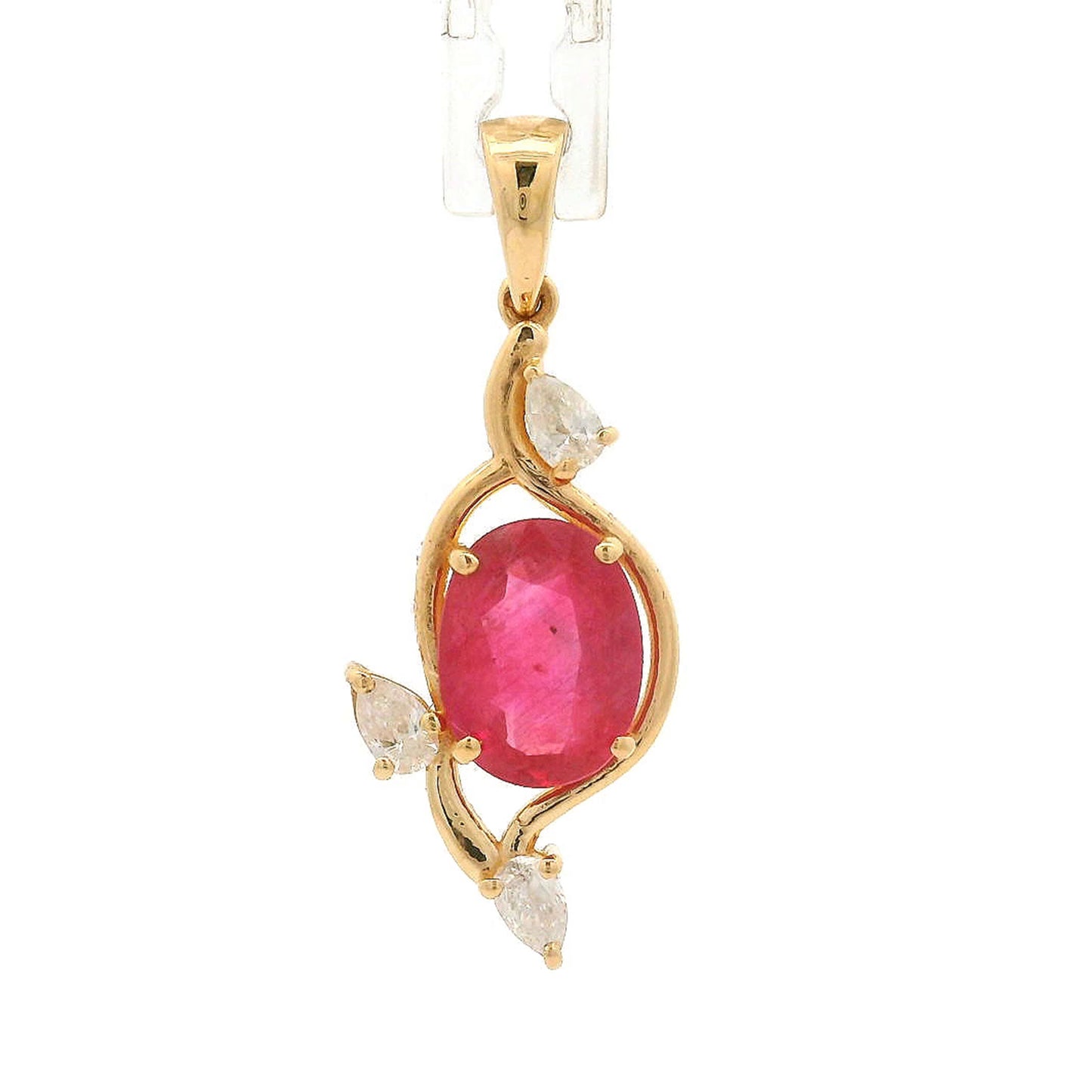 1.46 Ct Oval Ruby 14K Gold Pendant