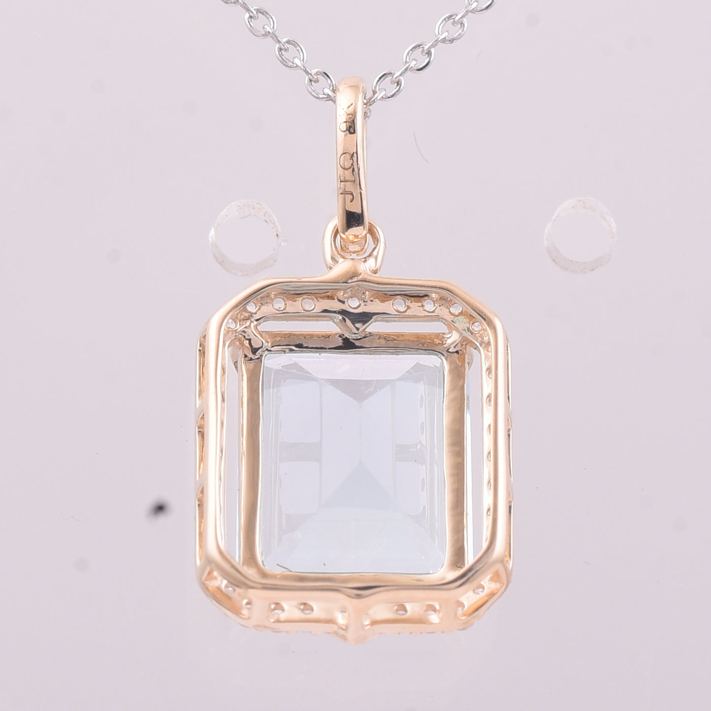 4.41 Ct Octagon Blue Topaz 9K Gold Pendant