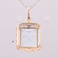 4.41 Ct Octagon Blue Topaz 9K Gold Pendant