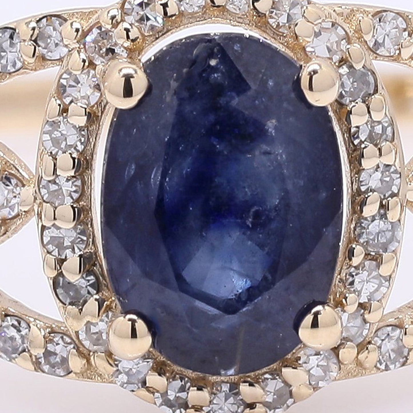 1.41 Ct Oval Mixed Cut Natural Sapphire 14K Gold Ring