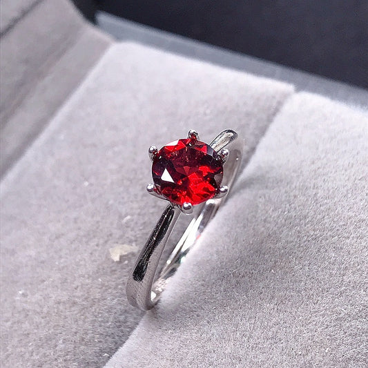 Garnet 925 Sterling Silver Ring