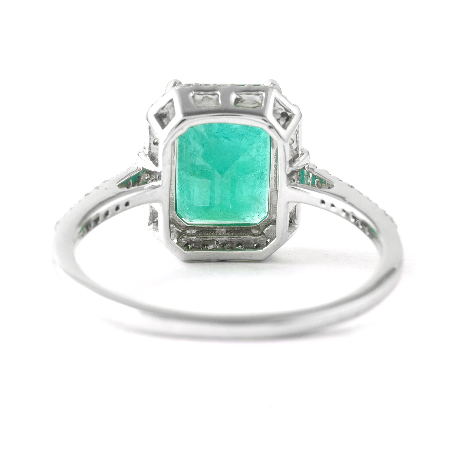 2.79 Ct Octagon Step Cut Natural Emerald 950 Platinum Ring