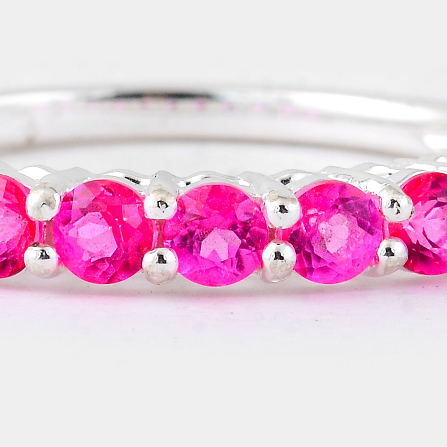 1.54 Ct Round Pink Topaz, 925 Sterling Silver Ring