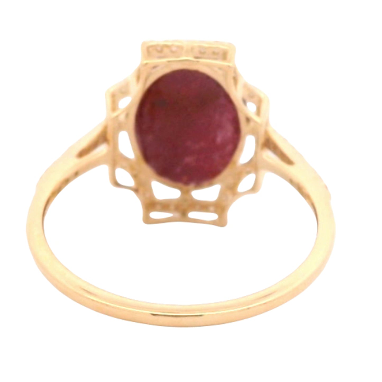 3.33 Ct Oval Mixed Cut Natural Corundum Ruby 14K Gold Ring