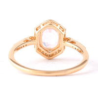 1.49 Ct Oval Mixed Cut Natural Pink Sapphire 14K Gold Ring