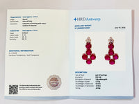 3.29 Ct Round Natural Ruby 14K Gold Earrings