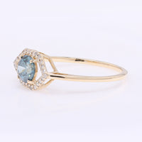 0.67 Ct Round Blue Diamond 14K Gold Ring