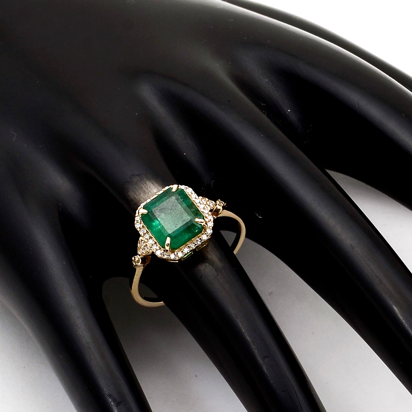 2.09 Ct Octagon Natural Emerald 14K Gold Ring