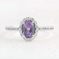 1.47 Ct Oval Amethyst 925 Sterling Silver Ring