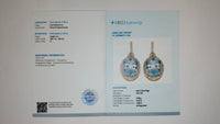5.31 Ct Oval Mixed Cut Natural Aquamarine 14K Gold Earrings