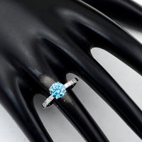 1.36 Carats Blue Lab Grown Diamond 14K Gold Ring
