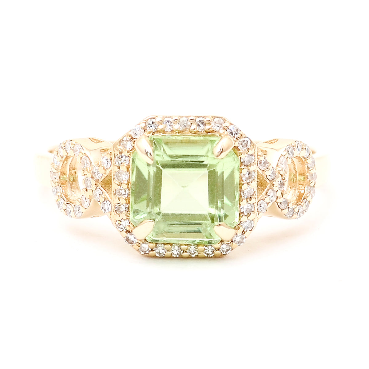 2.01 Ct Octagon Natural Eridot 14K Gold Ring