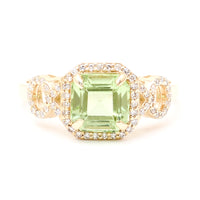 2.01 Ct Octagon Natural Eridot 14K Gold Ring