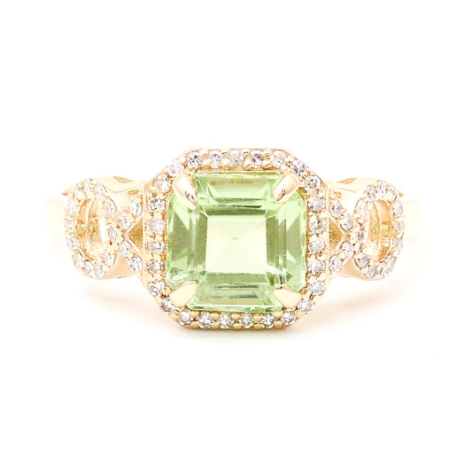2.01 Ct Octagon Natural Eridot 14K Gold Ring