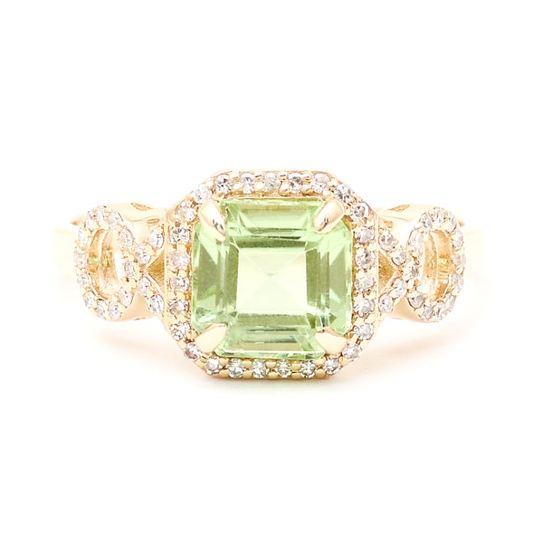 2.01 Ct Octagon Natural Eridot 14K Gold Ring