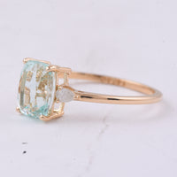 1.89 Ct Cushion Natural Beryl 14K Gold Ring