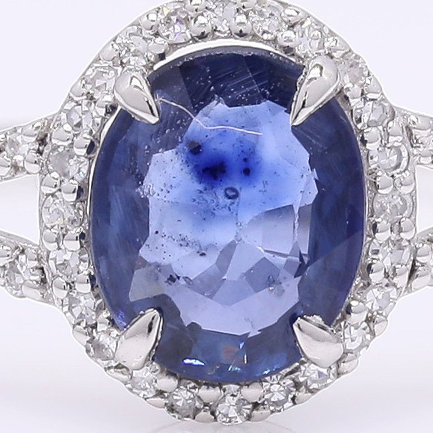 1.10 Ct Oval Mixed Cut Natural Sapphire 950 Platinum Ring