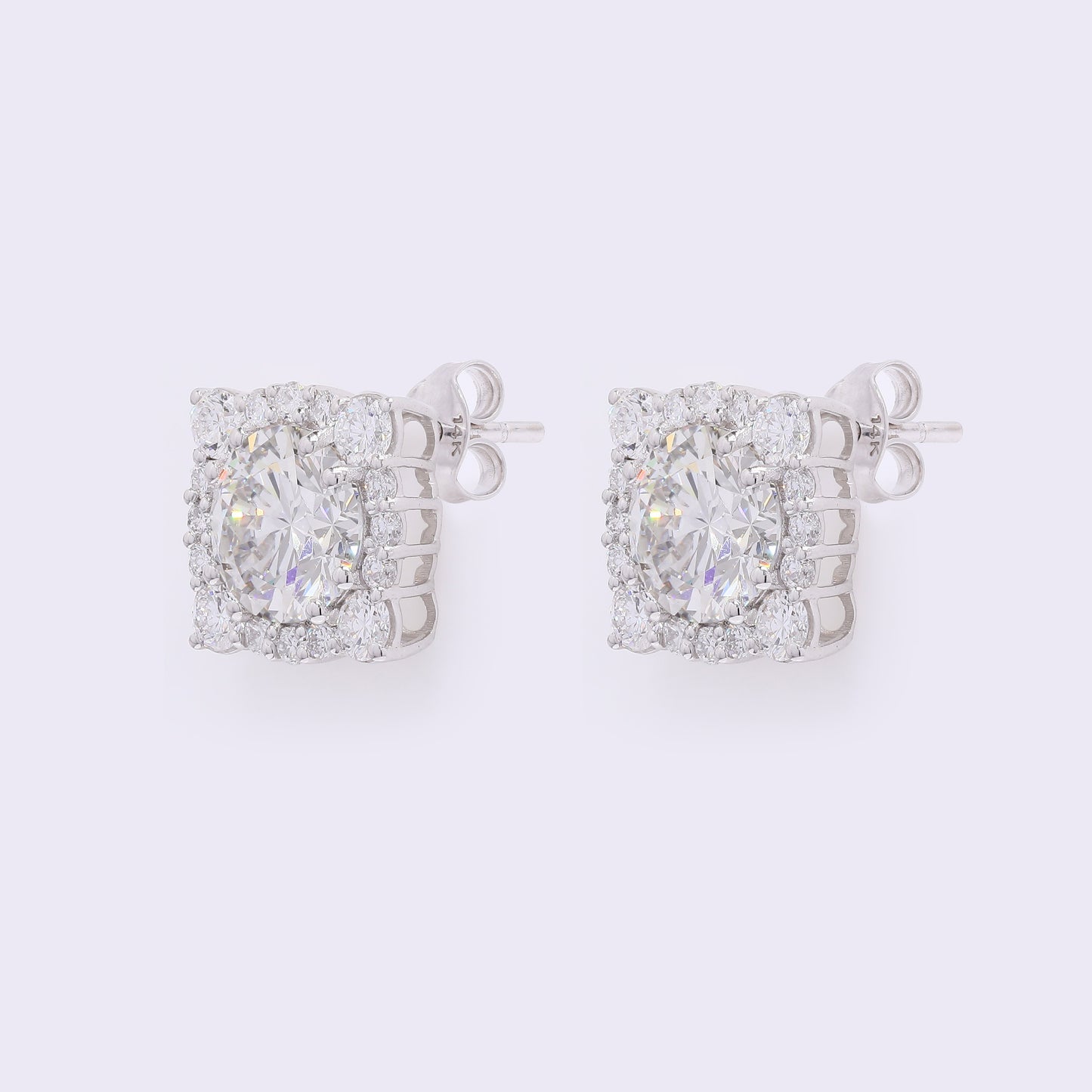 4.30 Carats Lab Grown Diamond 14K Gold Earrings