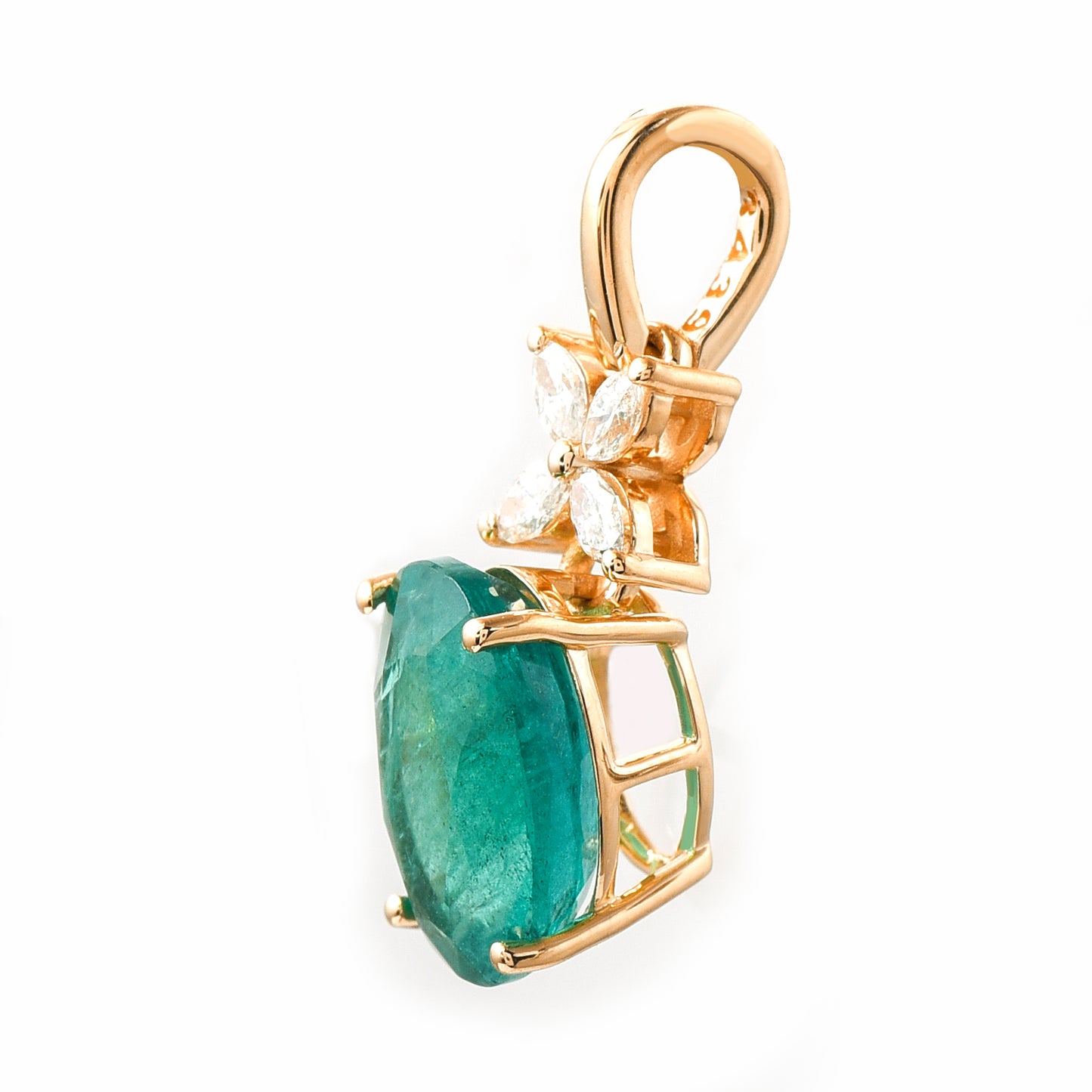 2.62 Ct Oval Emerald 14K Gold Pendant
