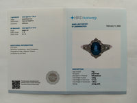 2.07 Ct Oval Mixed Cut Natural Sapphire 950 Platinum Ring