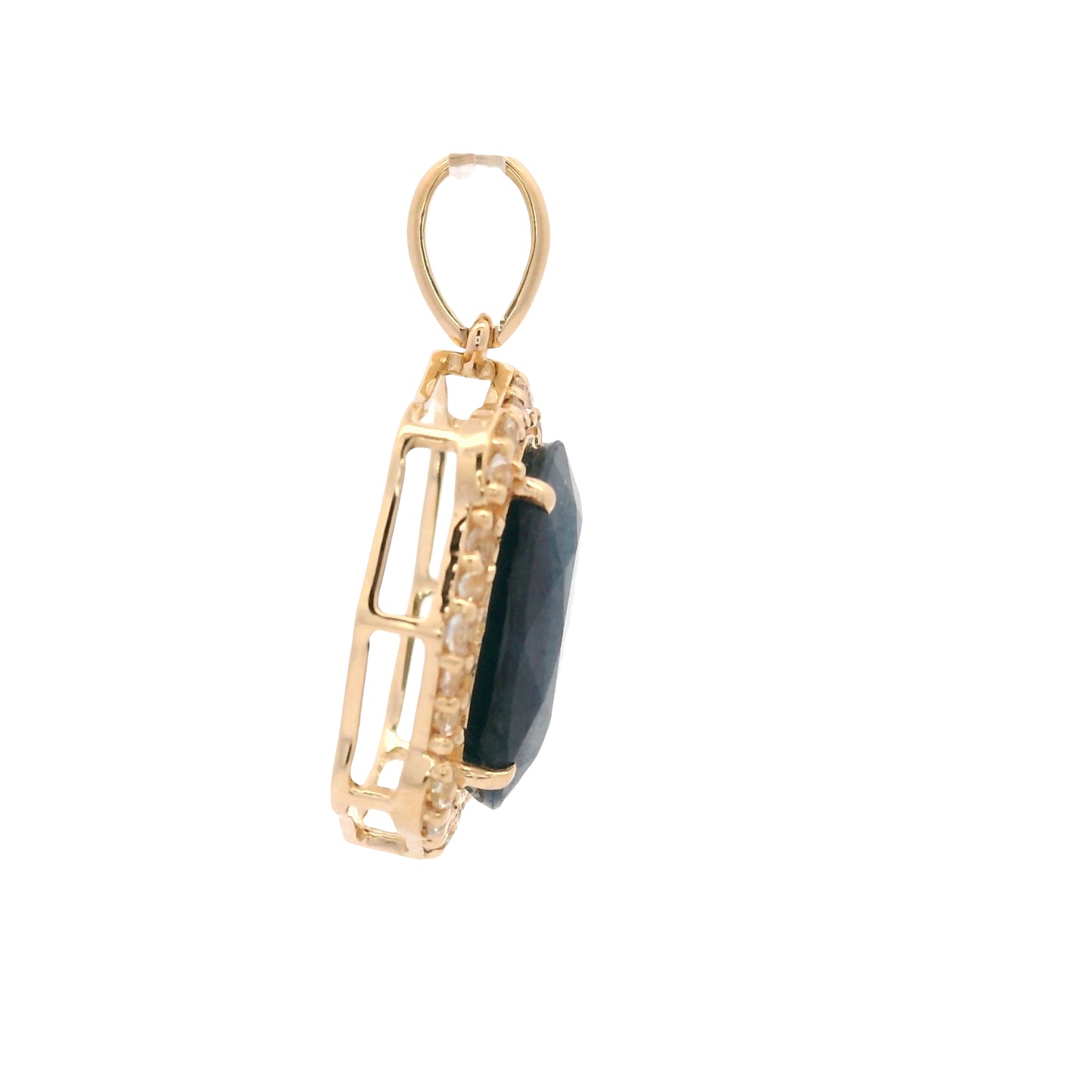 4.71 Ct Oval Sapphire 14K Gold Pendant