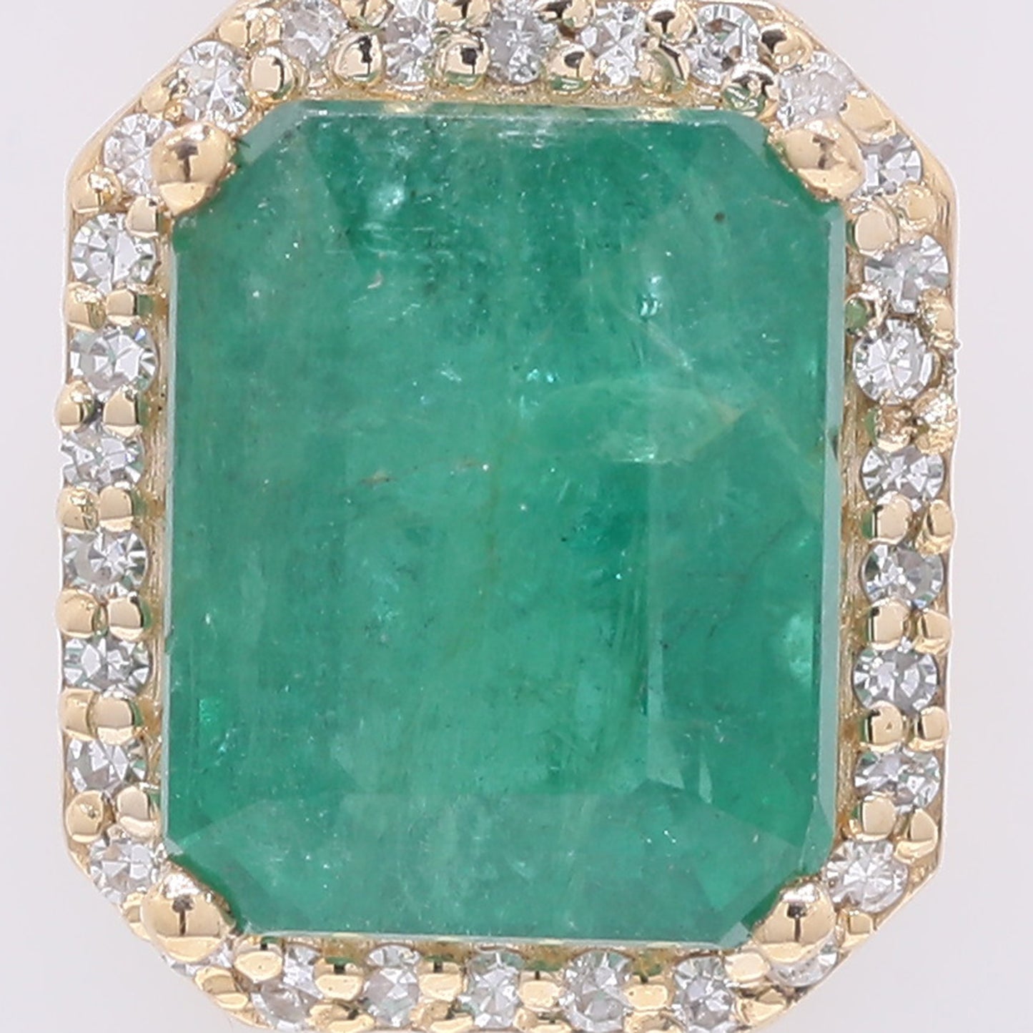 2.76 Ct Octagon Step Cut Natural Emerald 14K Gold Pendant