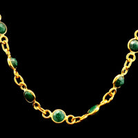 15.57 Ct Round Dyed Emerald 925 Sterling Silver Necklace