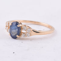 1.26 Ct Oval Natural Sapphire 14K Gold Ring