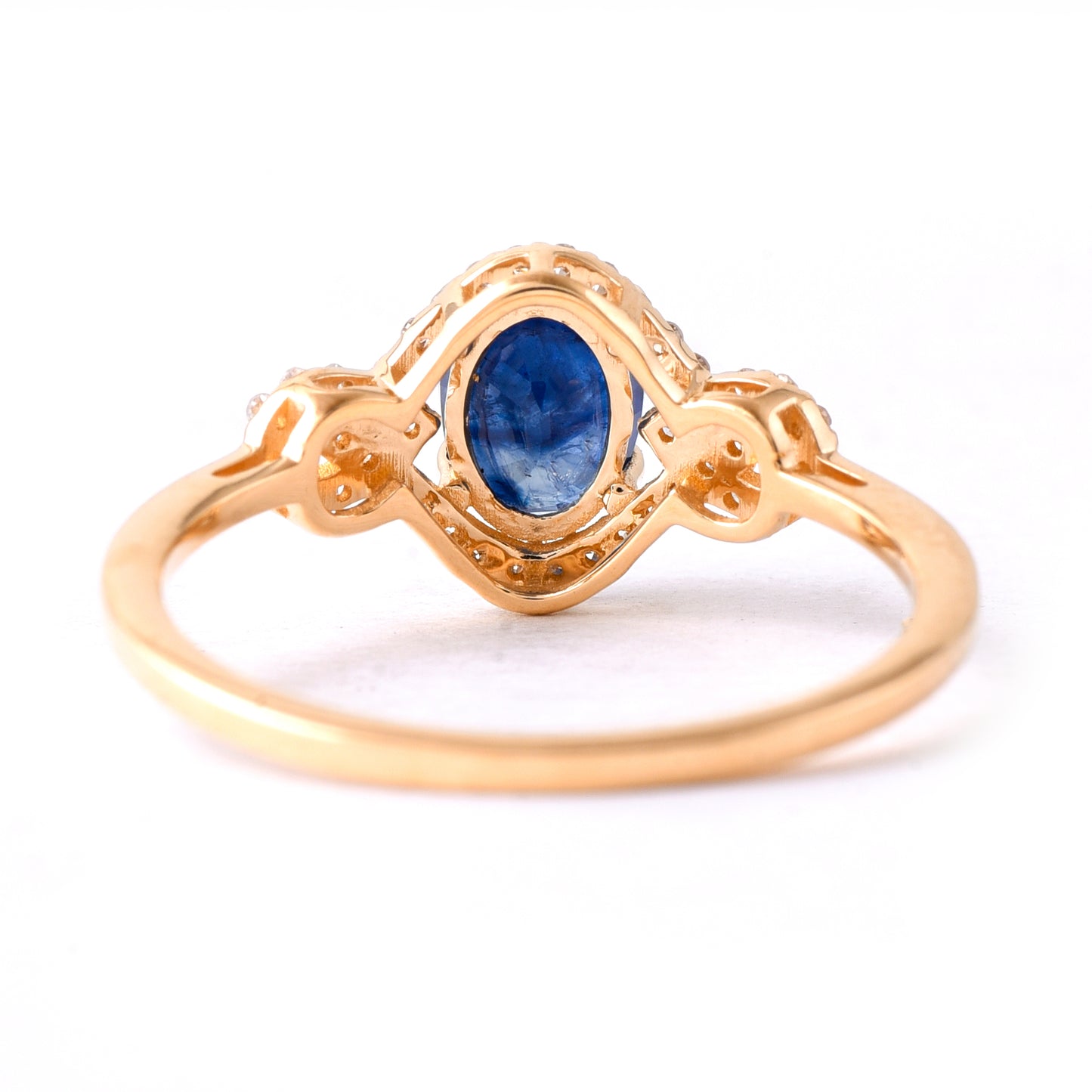 1.52 Ct Oval Mixed Cut Natural Sapphire 14K Gold Ring