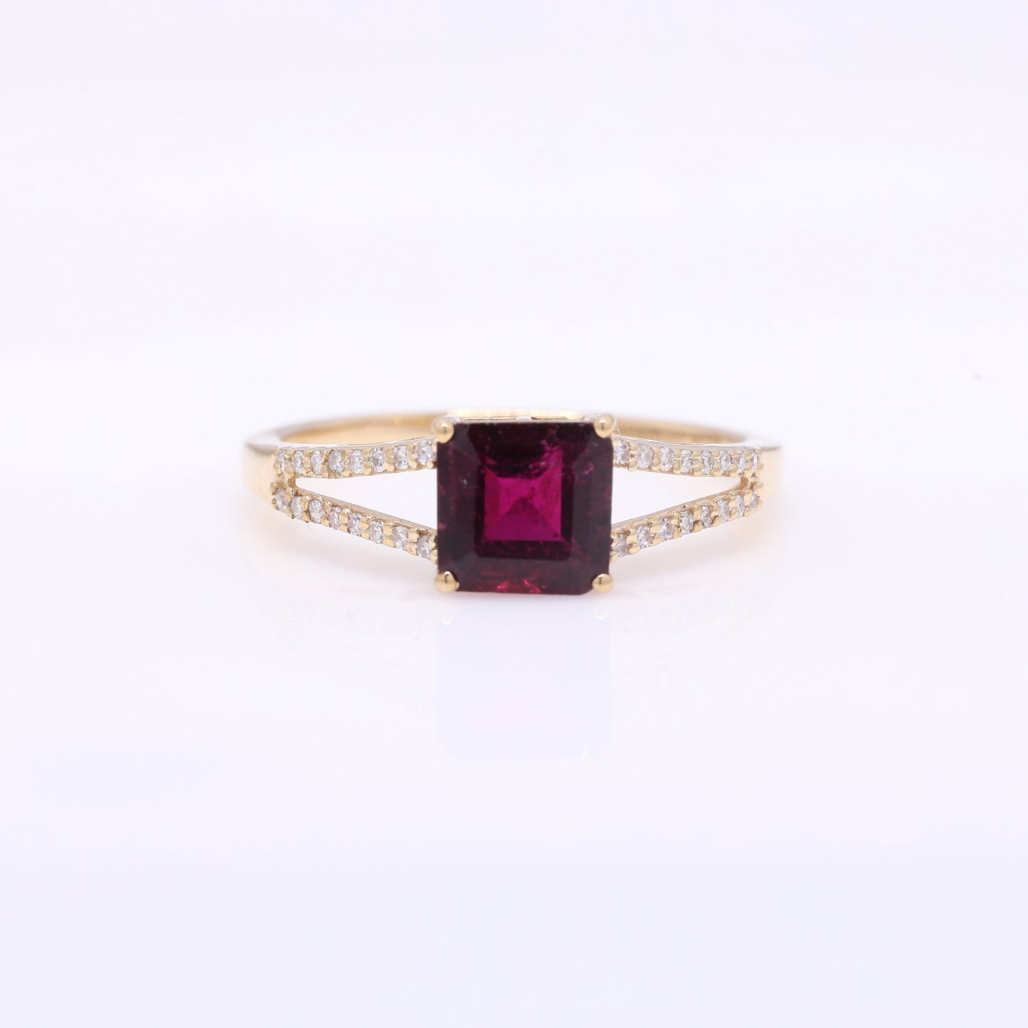 1.43 Ct Octagon Step Cut Natural Tourmaline 14K Gold Ring