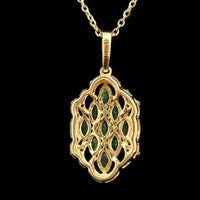 0.68 Ct Marquise Emerald 14K Gold Pendant
