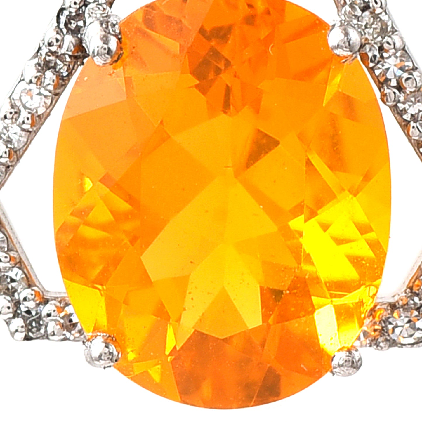 1.83 Ct Oval Fire Opal 950 Platinum Pendant