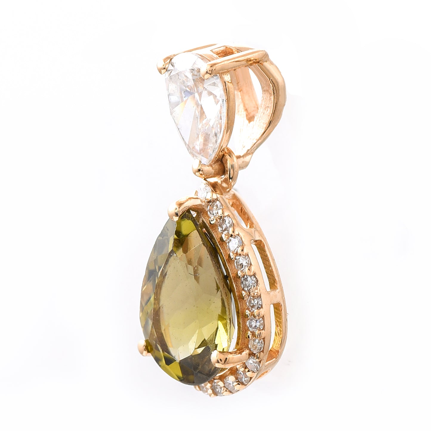 1.64 Ct Pear Tourmaline 14K Gold Pendant