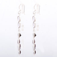 7.40 Ct Smoky Quartz, Amethyst 925 Sterling Silver Earrings