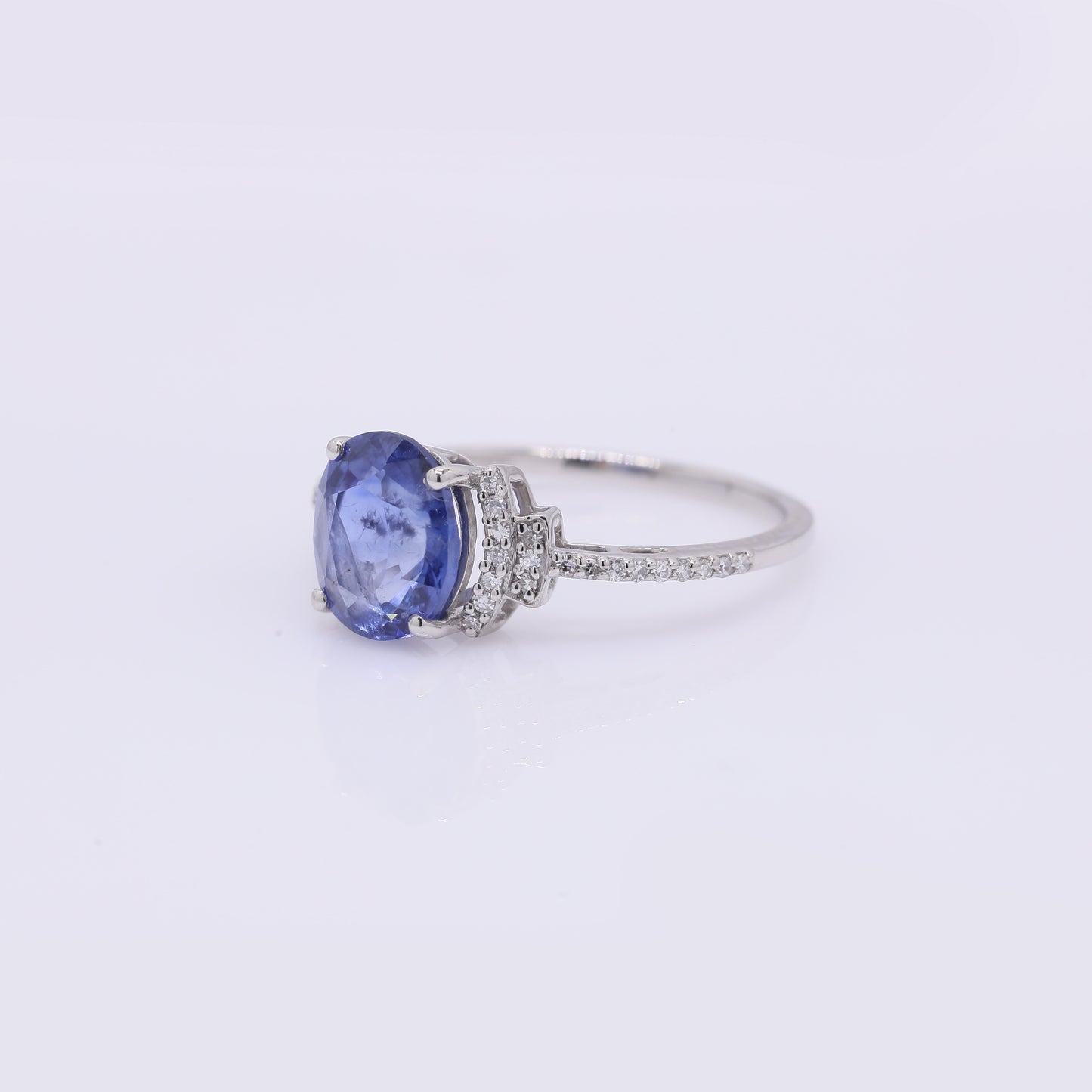 2.72 Ct Oval Mixed Cut Natural Sapphire 950 Platinum Ring