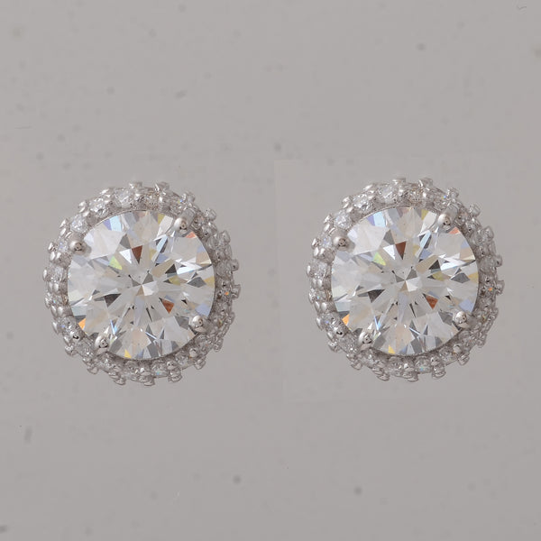 4.67 Carats Lab Grown Diamond 14K Gold Earrings