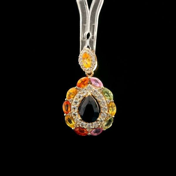 2.09 Ct Pear Sapphire 14K Gold Pendant