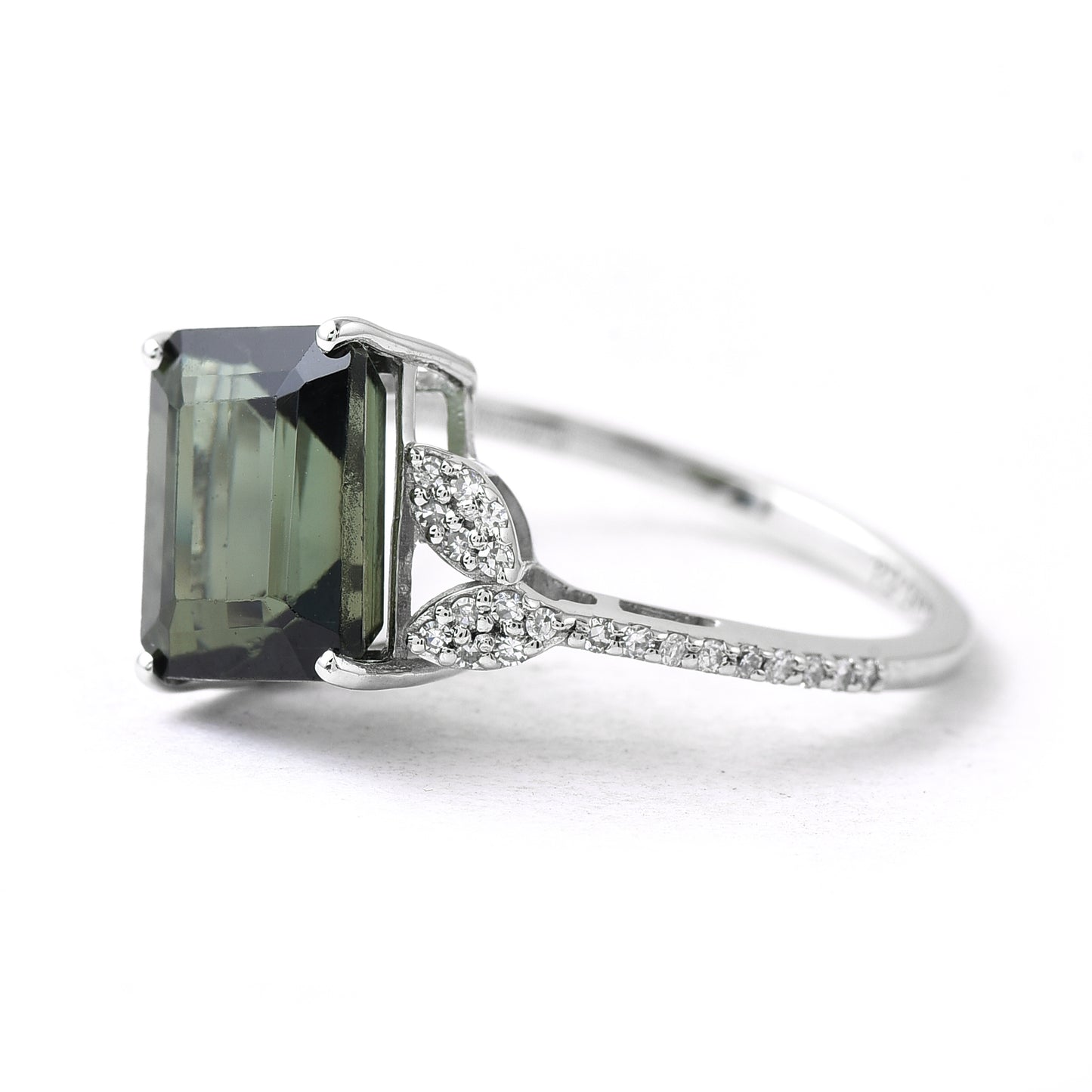 3.31 Ct Octagon Tourmaline 950 Platinum Ring