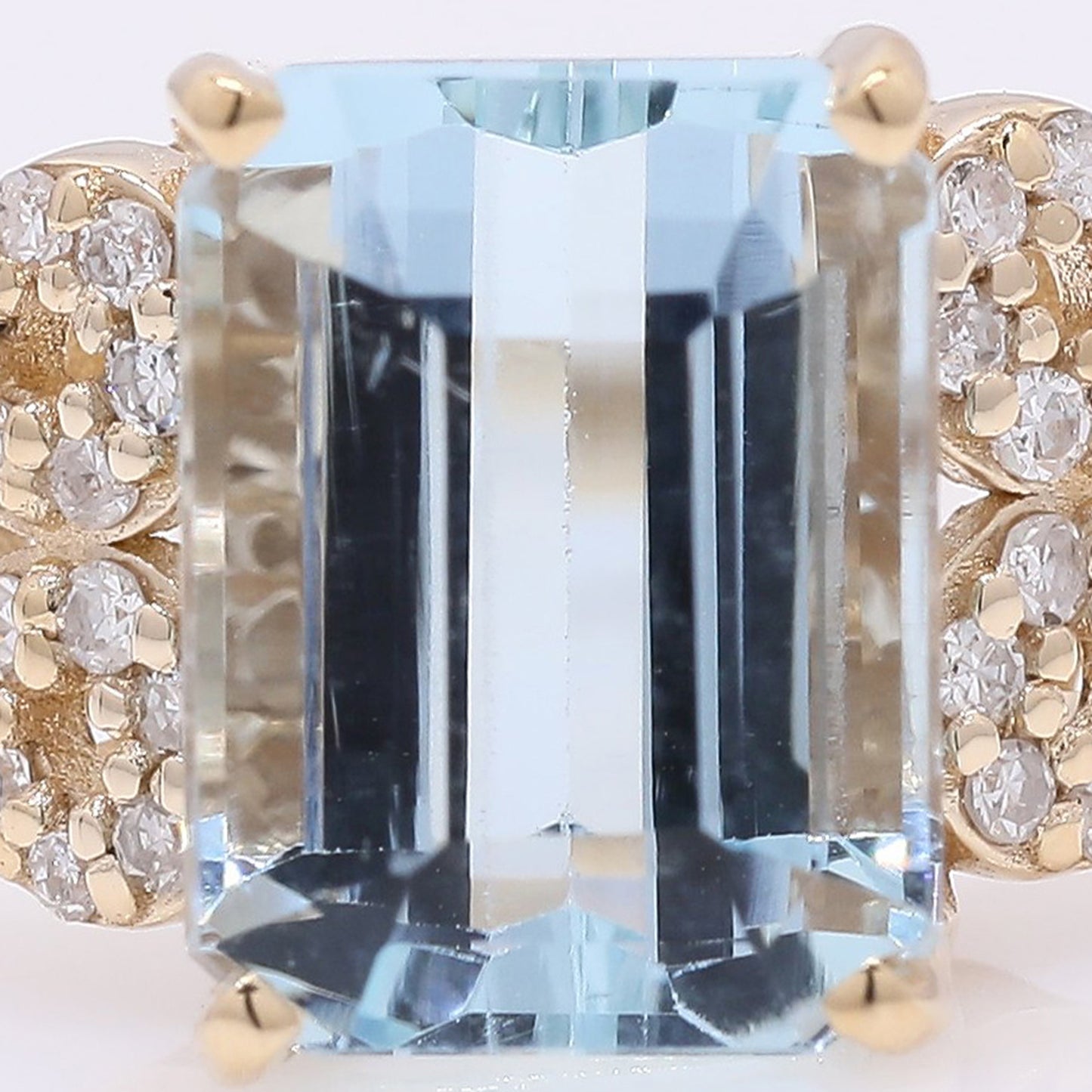 2.09 Ct Octagon Step Cut Natural Aquamarine 14K Gold Ring