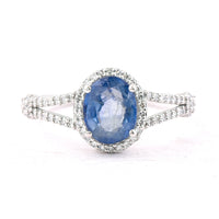1.52 Ct Oval Mixed Cut Natural Sapphire 950 Platinum Ring