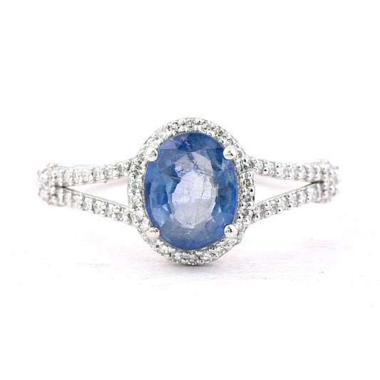 1.52 Ct Oval Mixed Cut Natural Sapphire 950 Platinum Ring