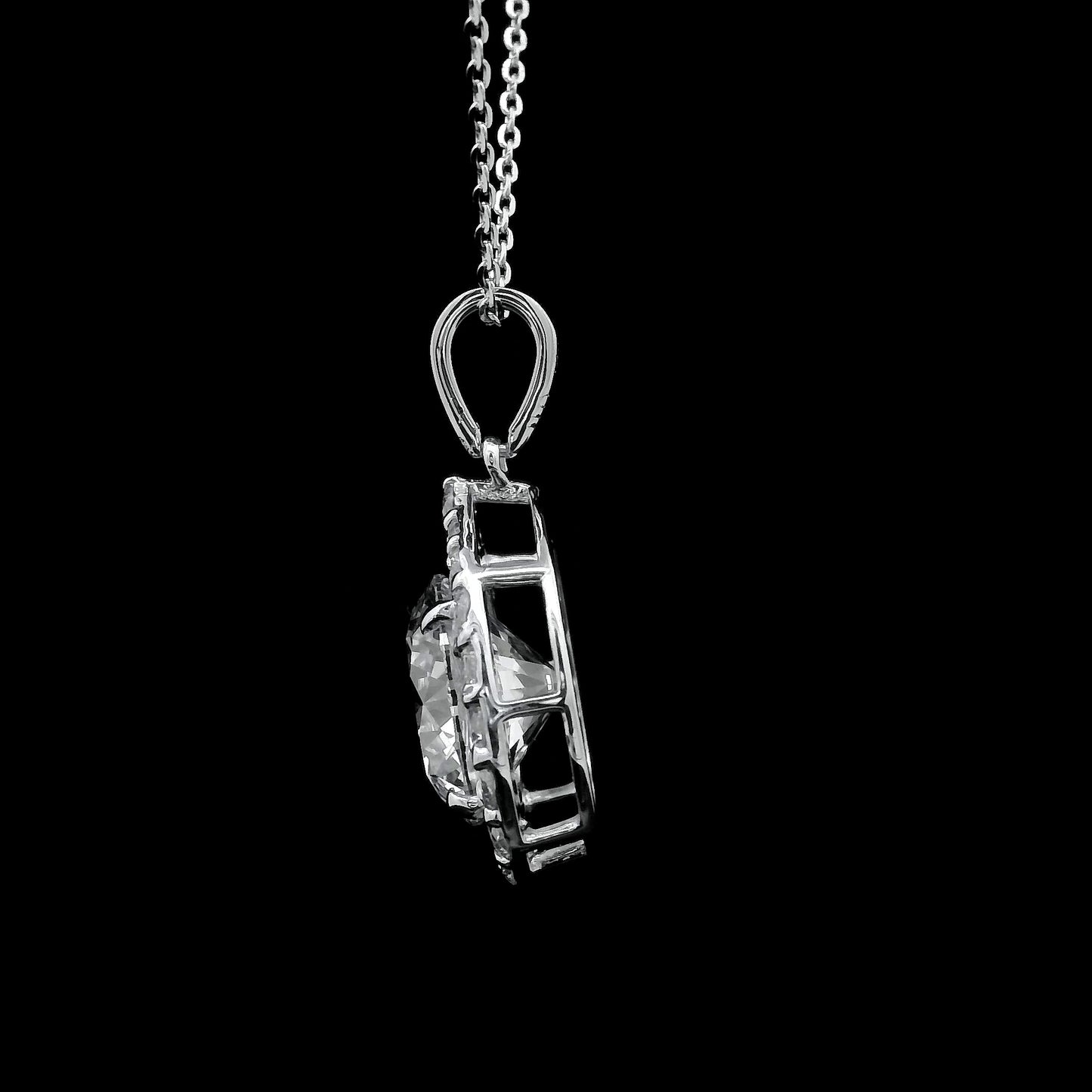 3.74 Carats Lab Grown Diamond 14K Gold Pendant