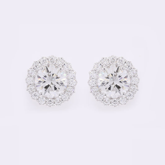 4.94 Carats Lab Grown Diamond 14K Gold Earrings