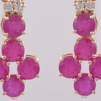 3.29 Ct Round Natural Ruby 14K Gold Earrings